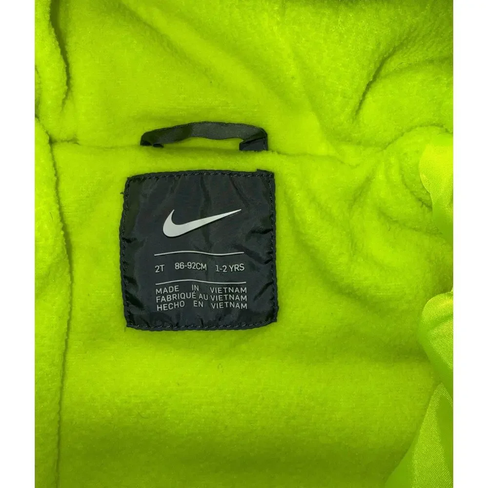 Nike Jacket Kids Size 2T Gray Winter Puffer Hooded Fleece Lined Just‎ Do It